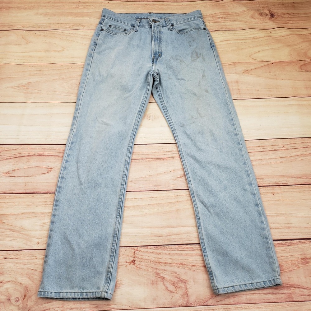 George Jeans Mens 29x30 Light Blue Straight Leg‎ Denim Classic 90s Style Pants